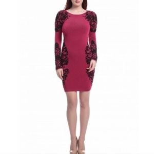 Short Hot Pink and Black Bebe Dress